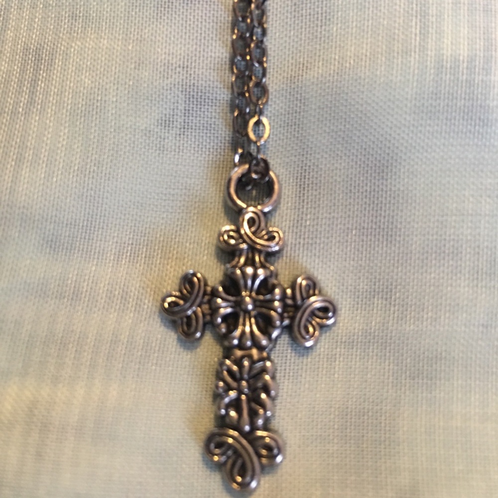 Hand Made Silver Cross Necklace